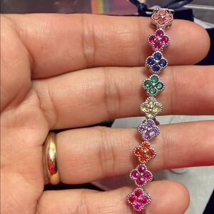 Multicolor Clover Station Bracelet - Women Jewelry